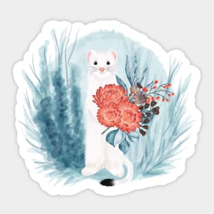 Spirit Animal White Weasel Sticker